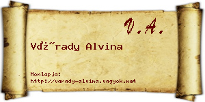 Várady Alvina névjegykártya